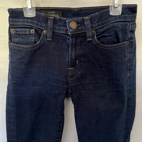 J. Crew Toothpick Womens Crop Jeans Size 24 Dark Wash Low Rise Stretch Denim - Picture 3 of 10